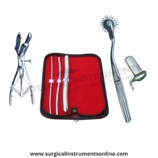 Hegar uterine dilator 3 pieces set,3-4, 5-6, 15-16, wartenberg pinwheel, mathieu speculum, collin large